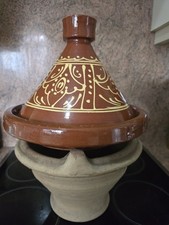 Brown Moroccan Tagine  and charcoal brazier