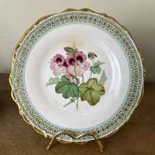 Antique c.1840, Samuel Alcock Hand Painted, Botanical Dessert Plate, 23.5cm A/F