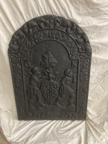 Antique fireplace back panel - fireplace,