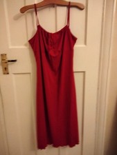Ladies  Red Silky Satin Chemise Long Nightdress  size 16 XL with drawstring
