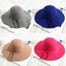Floppy Hat Felt Sun Cap Winter Autumn Vintage Elegant Wide Brim Fedora Hat