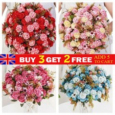 Artificial Fake Bouquet Silk Hydrangea Flower Grave Bridal Party Decor Home