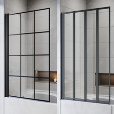 Bath Shower Screen Black