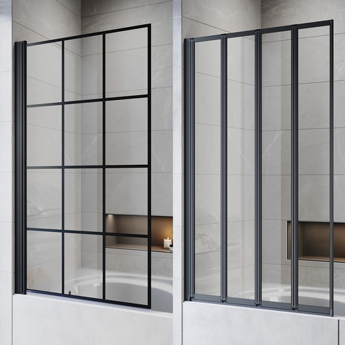 Bath shower screen black - bath,