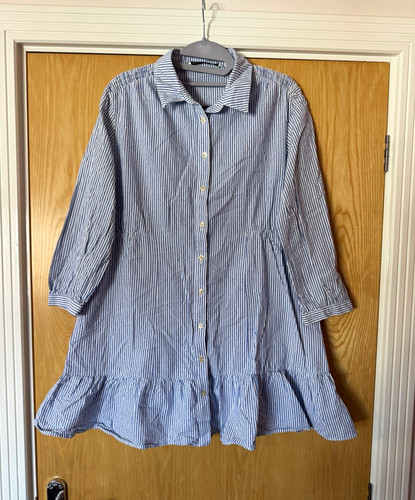Zara blue white striped shirt - zara, blue/white
