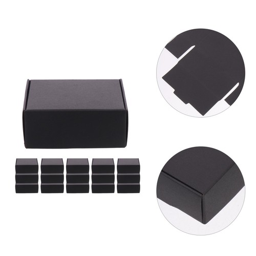 Black paper shipping boxes - black,