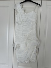 White Ruffle Occasion Dress By