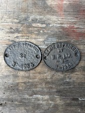 Vintage - Railway memorabilia; repair plates From W R Ltd. 1954 + 1955 plates