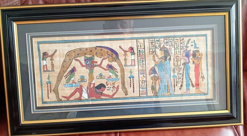Egyptian framed papyrus hand - framed,