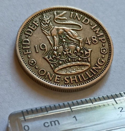1948 shilling coin - 1, (english)