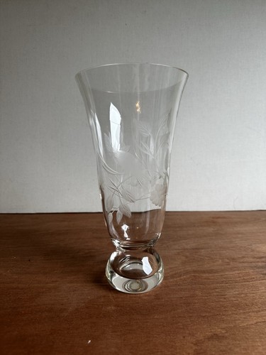 Laura ashley glass etched vase - glass,