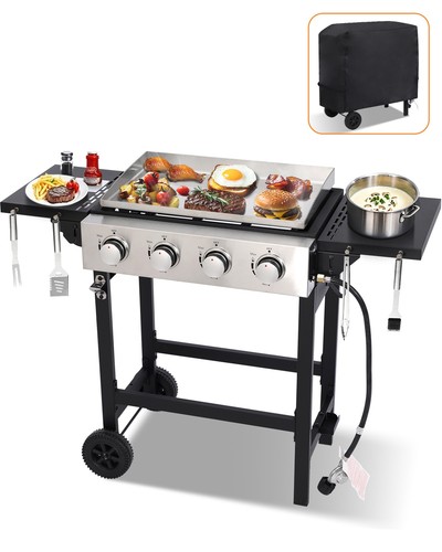 Propane gas griddle - propane, 4-burner