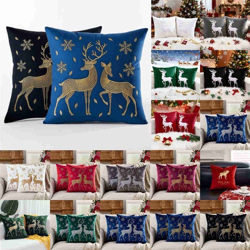 Reindeer christmas cushion - uk,