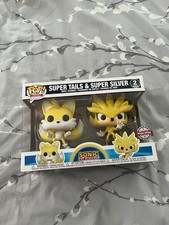 Funko Pop! Super Tails Super Silver Sonic the Hedgehog Figure (CUSTOM PROTECTOR)