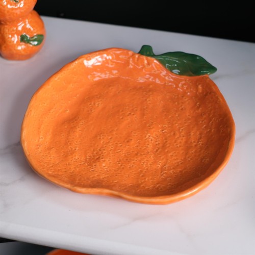 Ceramic orange slice - orange,