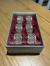 Set of Six Vintage H Samuel Silver Plated Napkin Rings