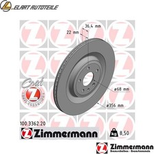 2x BRAKE DISCS 100.3362.20 FOR AUDI A7SportbackA8D4A6C7 CTCB/CZVC/CZVD 3.0L