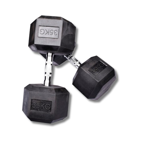 Exersci rubber hex dumbbells - exersci,