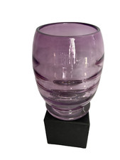 Vintage Stevens & Williams,  Amethyst Ribbed Glass celery Vase Mid Century