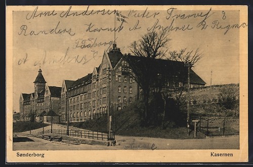 Sonderborg barracks postcard - sonderborg,, barracks,