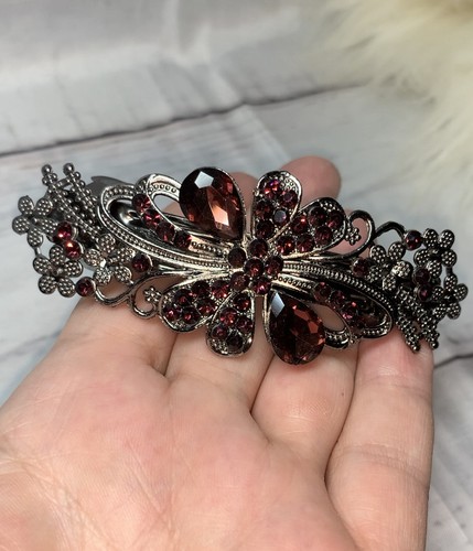 Large red rhinestone hair - large,