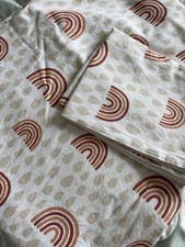 Two John Lewis Cot Bed Duvet Cover And Pillow Case sets. Rainbows/Stars