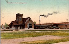 Grand Trunk Depot and Rio Motor Car Factory Lansing Michigan c1910 Postcard