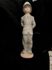 Little Police Man Figurine by Lladro Retired 2000, Surrey Police hat Badge.