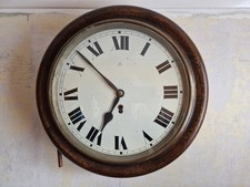 Working Hamburg American Clock Co. HAC, Round Bracketed Wall Clock 16" Diameter