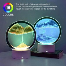 Moving 3D Sand Art Picture Round Glass Hourglass Deep Sea Sandscape Decor