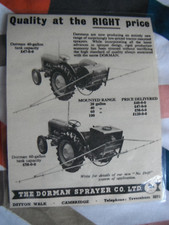 1958, 'DORMAN' TRACTOR MOUNTED CROP SPRAYER ADVERT (LAMINATED COPY OF ORIGINAL)