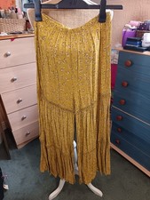 Women's NWOT Yellow SZ10 - 12 Floral Crochet Flared  Trouser, Boho, hippie ?