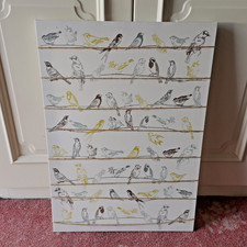 Vintage IKEA PJÄTTERYD Canvas Board Bird Pattern