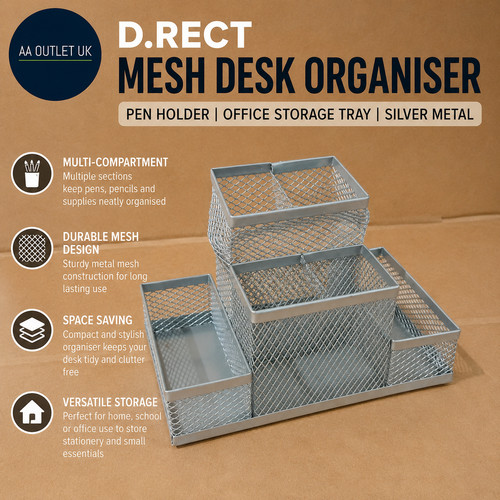 Rect mesh desk organiser - desk, pen