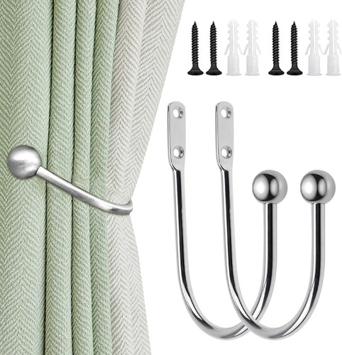 Chrome curtain tie back - curtain,