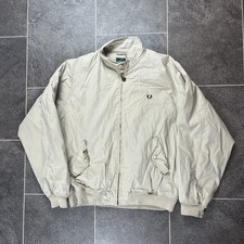 Fred Perry Vintage Harrington Jacket Beige Mens Green Label Coat - size Medium