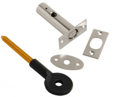 DOOR RACK BOLTS Dead Bolt Lock Star Key Security Bolt Chrome Brass or Spare Key