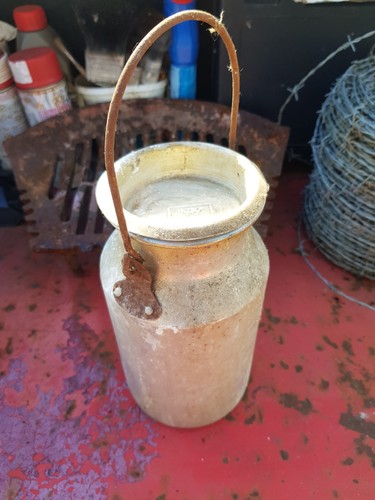 Vintage aluminium milk churn - aluminium,
