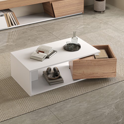 Coffee table with 360 rotating - with,