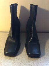 Ladies Smart Black Short F&F Tescos Heel Boots Size Eu 36 Uk 3