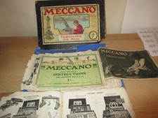 c1920 Vintage MECCANO Set 2 empty box with Instructions & Old Catalogue ORIGINAL