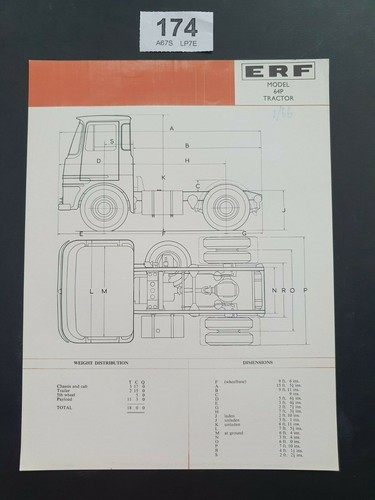 Erf model 64p tractor unit - 64p,