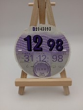 Vintage BMW B.M.W PLG 1998 Original Stamped Old Road Car Cars Tax Disc Rare