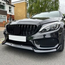 FRONT SPLITTER SPOILER LIP GLOSS BLACK FOR 14-18 MERCEDES C CLASS W205 C205 AMG