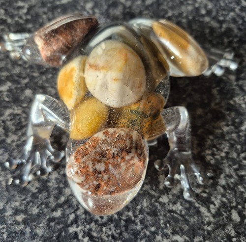Resin stone frog - resin,