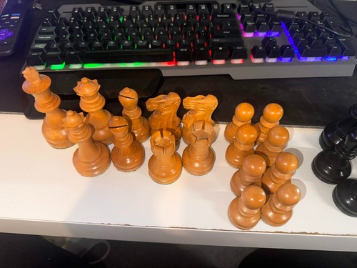 Vintage wooden chess set - chess,
