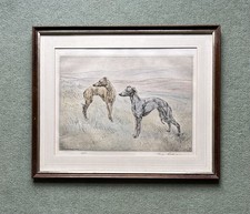 Whippets In A Landscape - Limited Edition Signed Etching - Henry Wilkinson