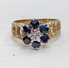 9ct Yellow Gold Blue Sapphire