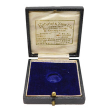 Edwardian Tooled Leather Fattorini & Sons Jeweller Medal Box Antique c1910