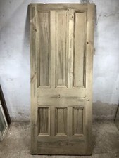 35 3/4"X 86 1/2" Victorian Internal Stripped Pine Six Panel Door 3over3 Old